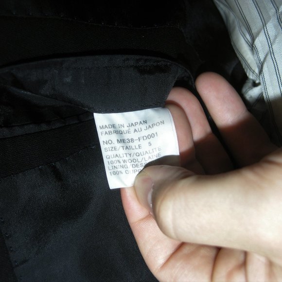 Issey Miyake Men Black Barathea Three Button Sport Coat Size 5 - Picture 9 of 10